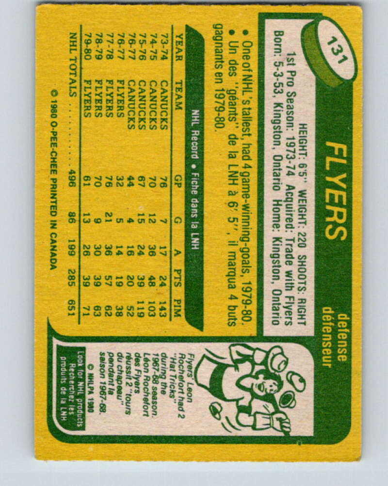 1980-81 O-Pee-Chee #131 Bob Dailey  Philadelphia Flyers  V38327