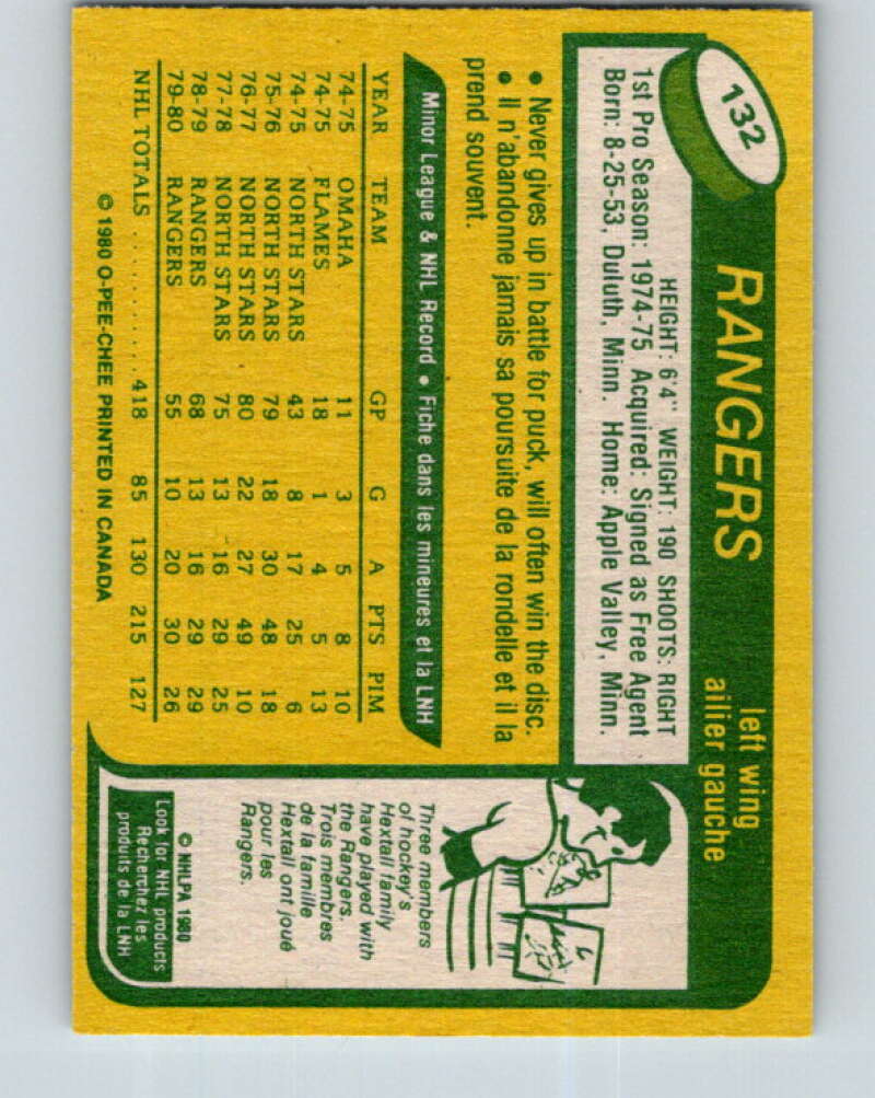 1980-81 O-Pee-Chee #132 Dean Talafous  New York Rangers  V38345