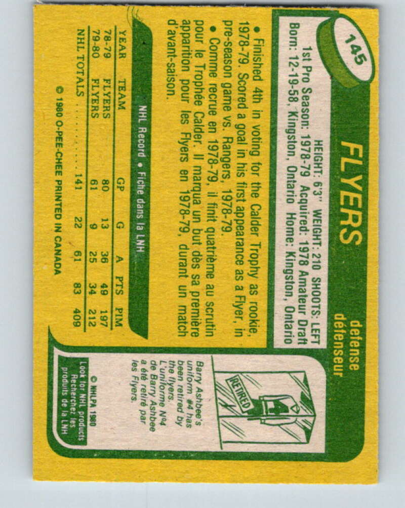 1980-81 O-Pee-Chee #145 Behn Wilson  Philadelphia Flyers  V38472