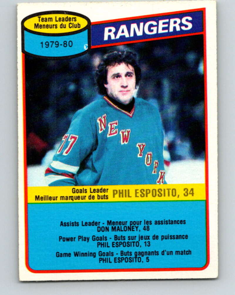 1980-81 O-Pee-Chee #149 Phil Esposito TL  New York Rangers  V38510