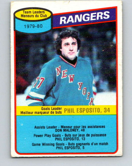 1980-81 O-Pee-Chee #149 Phil Esposito TL  New York Rangers  V38511