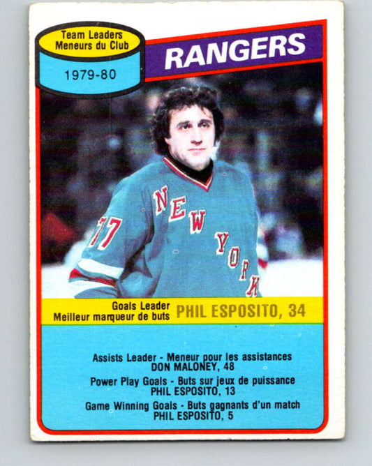 1980-81 O-Pee-Chee #149 Phil Esposito TL  New York Rangers  V38513