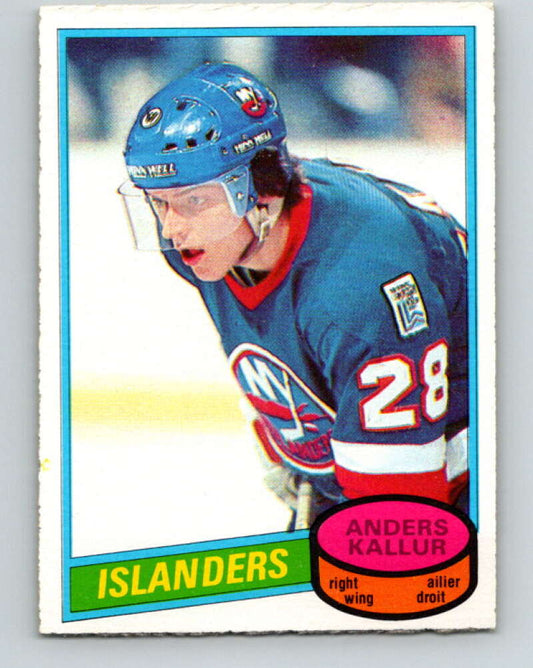 1980-81 O-Pee-Chee #156 Anders Kallur  RC Rookie New York Islanders  V38589