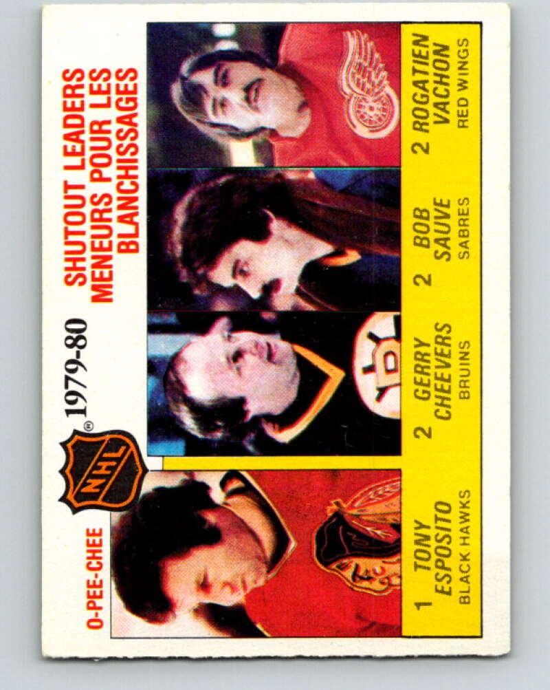 1980-81 O-Pee-Chee #168 Cheevers/Esposito/Sauve/Vachon LL   V38687