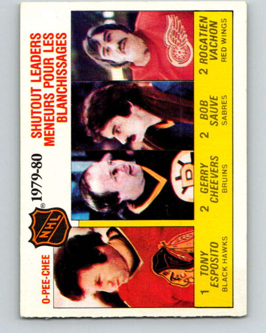 1980-81 O-Pee-Chee #168 Cheevers/Esposito/Sauve/Vachon LL   V38687