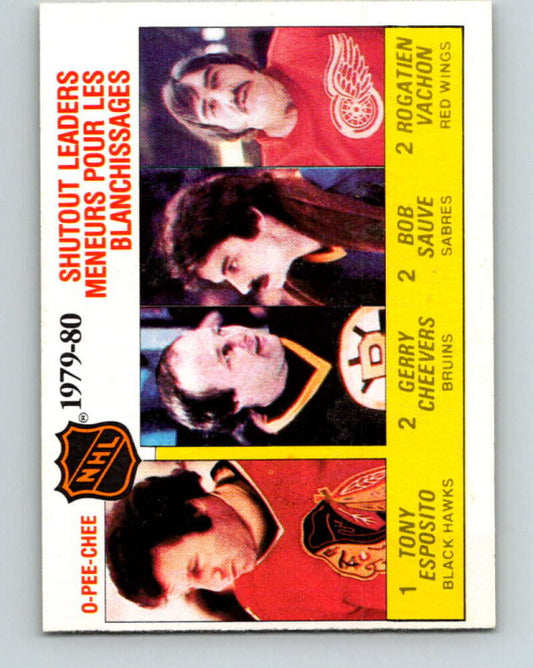 1980-81 O-Pee-Chee #168 Cheevers/Esposito/Sauve/Vachon LL   V38692