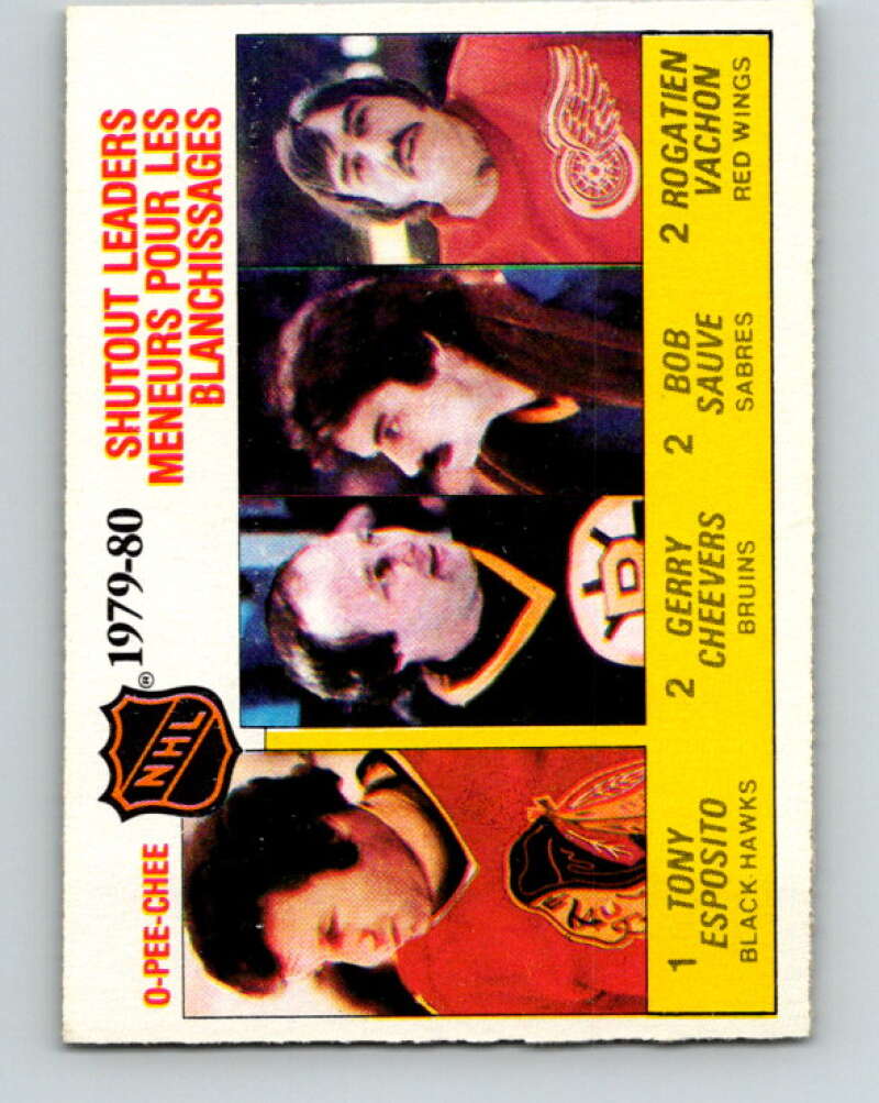 1980-81 O-Pee-Chee #168 Cheevers/Esposito/Sauve/Vachon LL   V38695