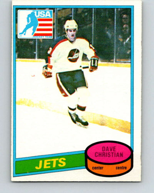 1980-81 O-Pee-Chee #176 Dave Christian OLY  RC Rookie Winnipeg Jets  V38760