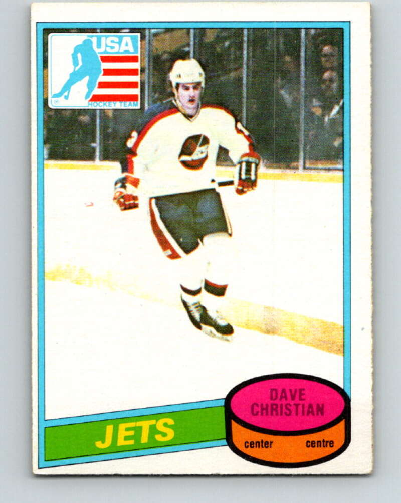 1980-81 O-Pee-Chee #176 Dave Christian OLY  RC Rookie Winnipeg Jets  V38762