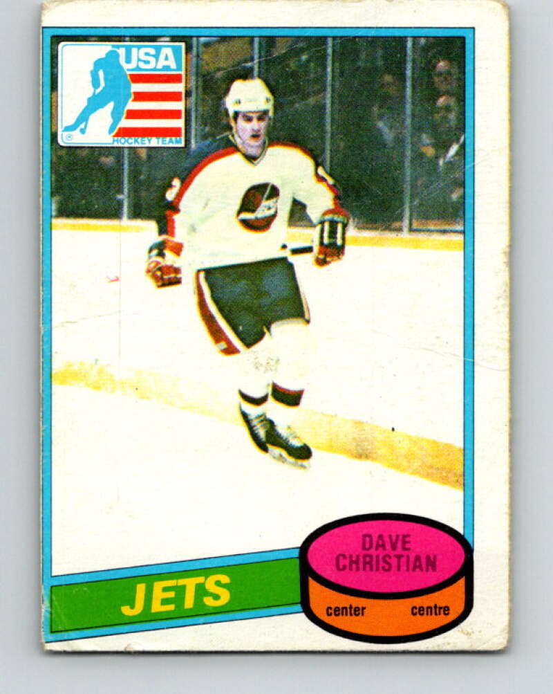 1980-81 O-Pee-Chee #176 Dave Christian OLY  RC Rookie Winnipeg Jets  V38766