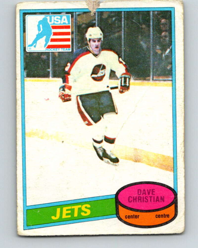 1980-81 O-Pee-Chee #176 Dave Christian OLY  RC Rookie Winnipeg Jets  V38767