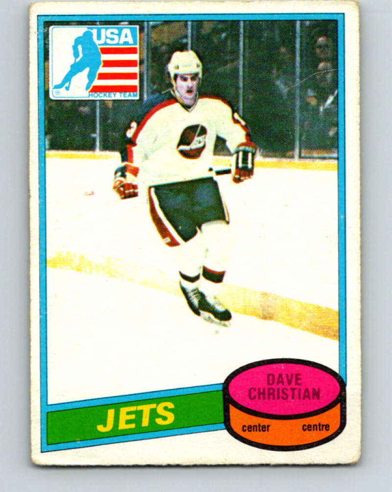 1980-81 O-Pee-Chee #176 Dave Christian OLY  RC Rookie Winnipeg Jets  V38768