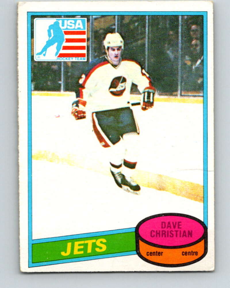 1980-81 O-Pee-Chee #176 Dave Christian OLY  RC Rookie Winnipeg Jets  V38770