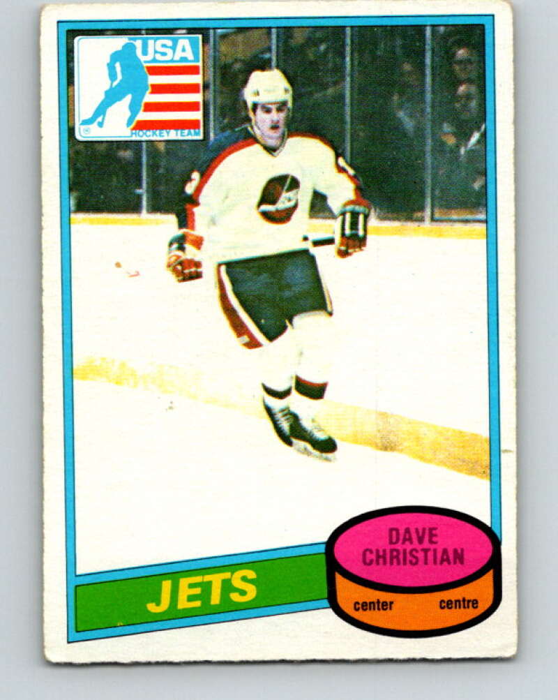 1980-81 O-Pee-Chee #176 Dave Christian OLY  RC Rookie Winnipeg Jets  V38772