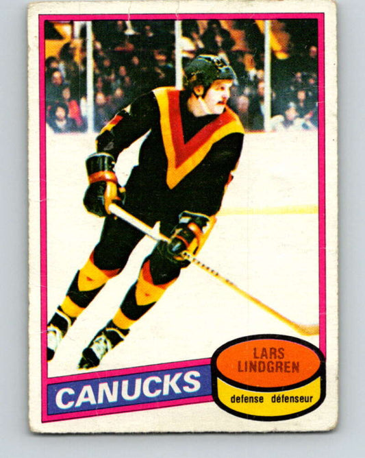 1980-81 O-Pee-Chee #177 Lars Lindgren  RC Rookie Vancouver Canucks  V38773