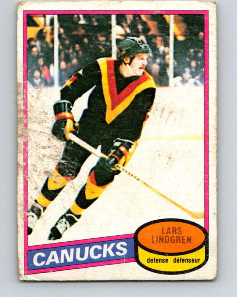 1980-81 O-Pee-Chee #177 Lars Lindgren  RC Rookie Vancouver Canucks  V38778