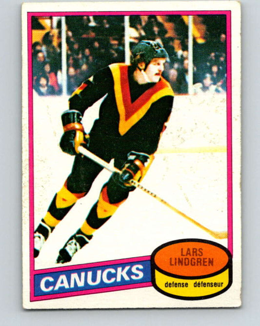 1980-81 O-Pee-Chee #177 Lars Lindgren  RC Rookie Vancouver Canucks  V38779