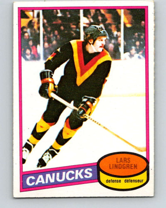 1980-81 O-Pee-Chee #177 Lars Lindgren  RC Rookie Vancouver Canucks  V38780