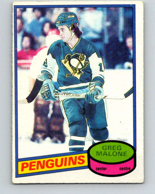 1980-81 O-Pee-Chee #186 Greg Malone  Pittsburgh Penguins  V38869