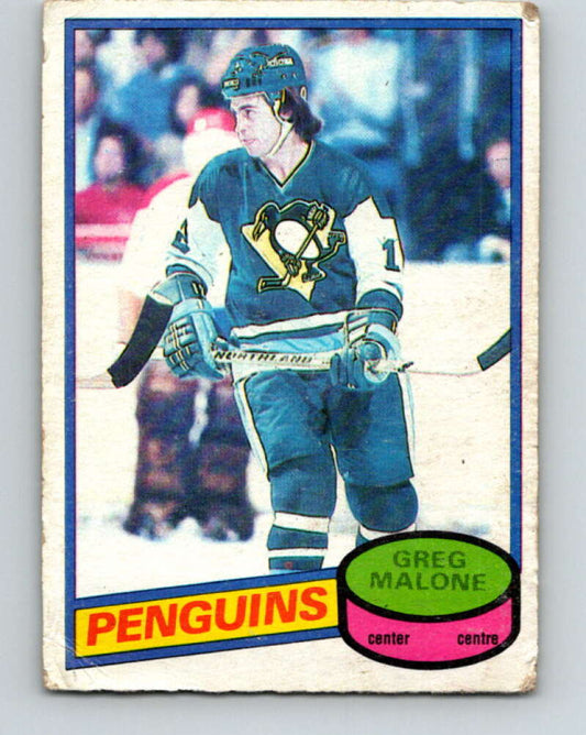 1980-81 O-Pee-Chee #186 Greg Malone  Pittsburgh Penguins  V38870