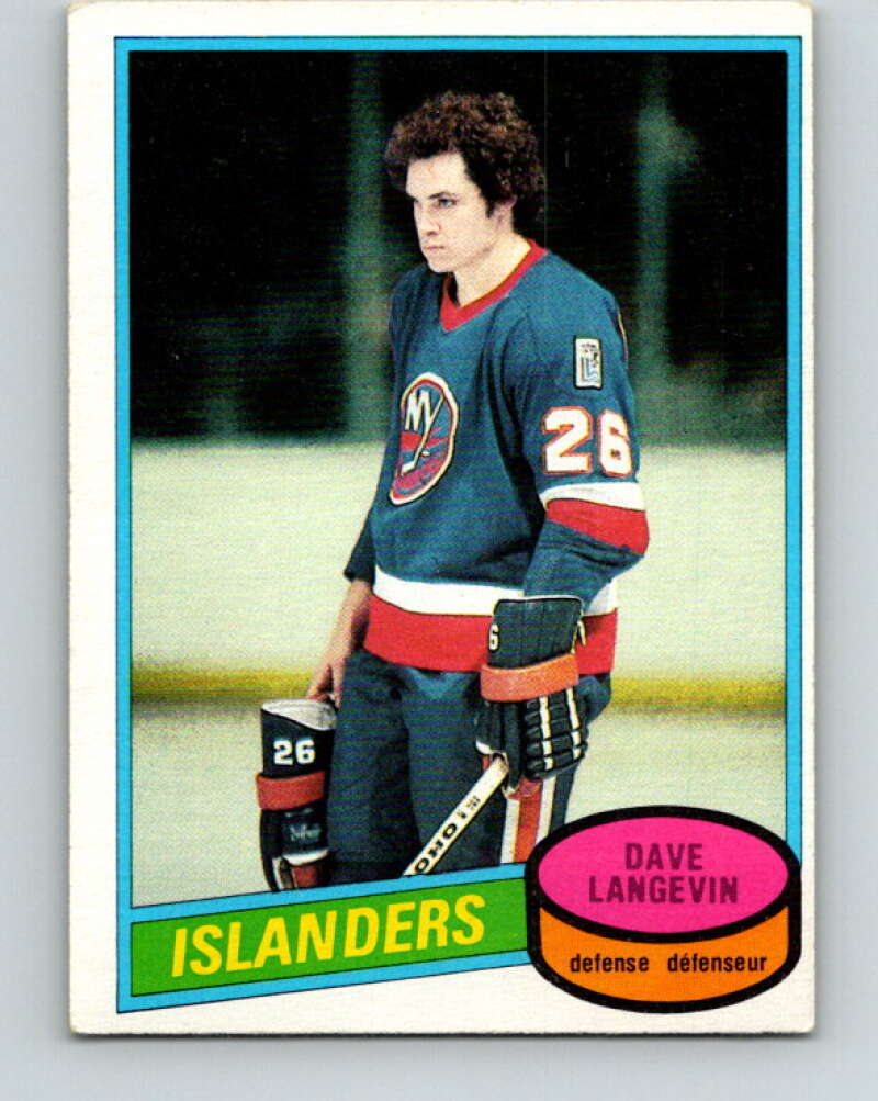 1980-81 O-Pee-Chee #188 Dave Langevin  RC Rookie New York Islanders  V38883