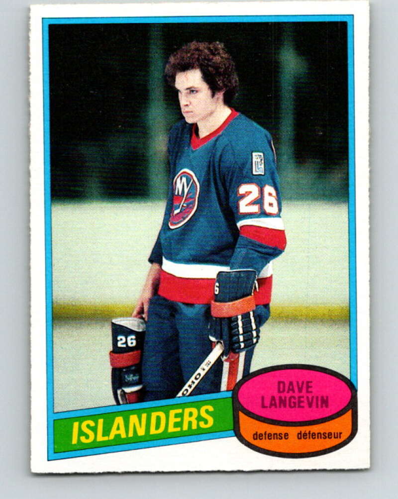 1980-81 O-Pee-Chee #188 Dave Langevin  RC Rookie New York Islanders  V38884