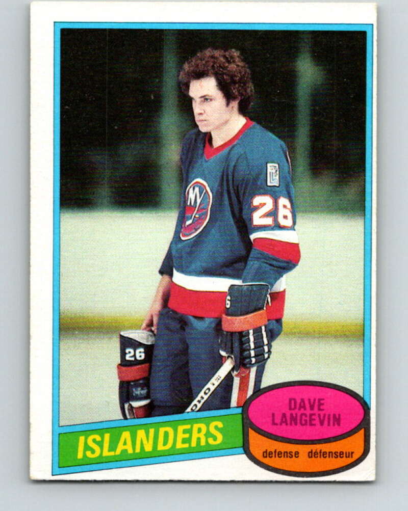 1980-81 O-Pee-Chee #188 Dave Langevin  RC Rookie New York Islanders  V38886