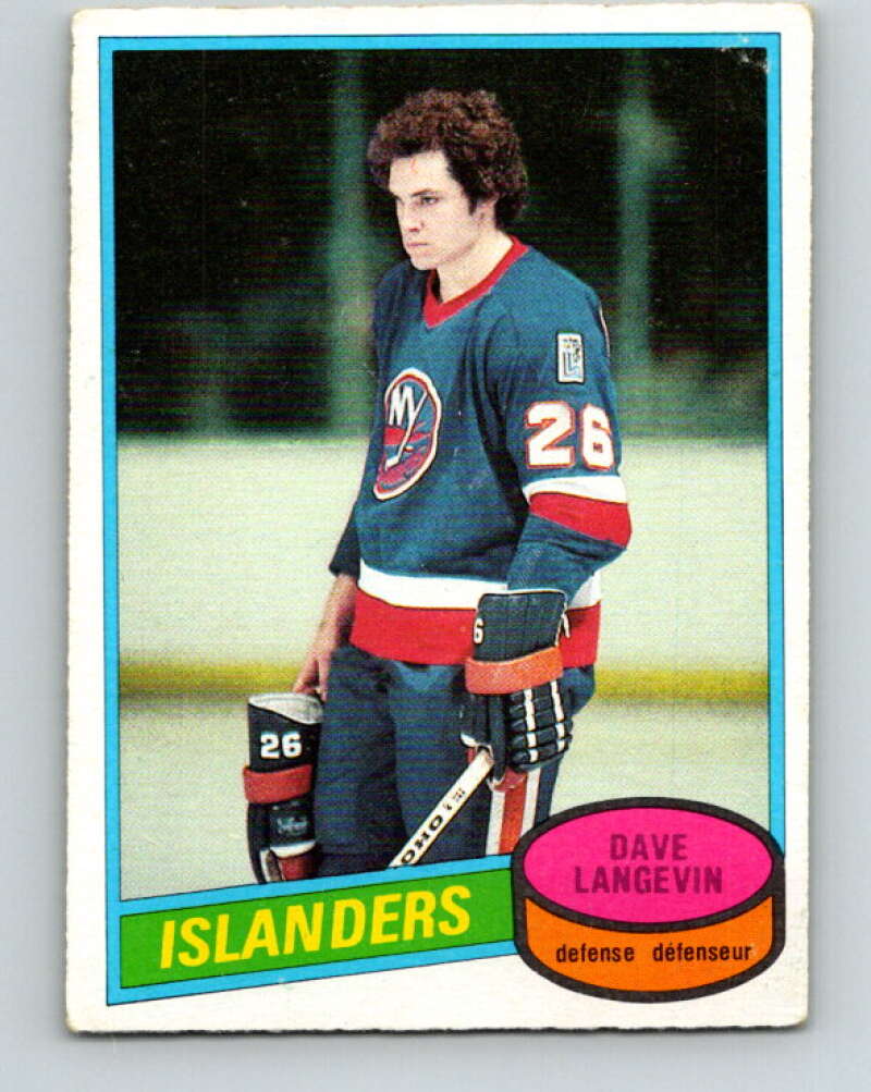 1980-81 O-Pee-Chee #188 Dave Langevin  RC Rookie New York Islanders  V38890