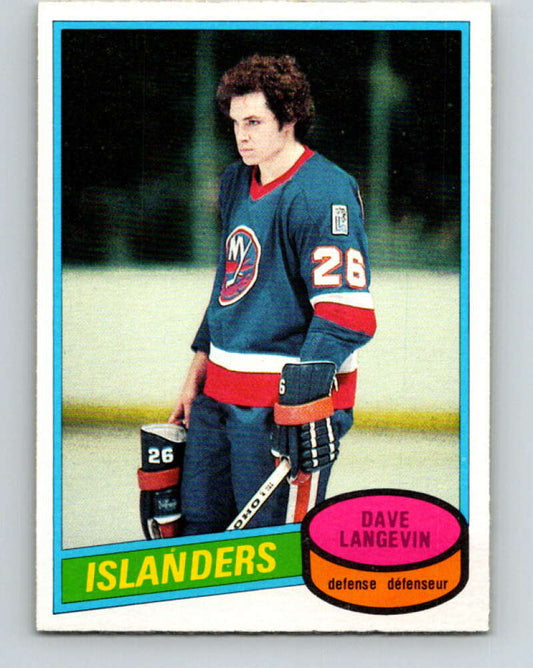 1980-81 O-Pee-Chee #188 Dave Langevin  RC Rookie New York Islanders  V38891