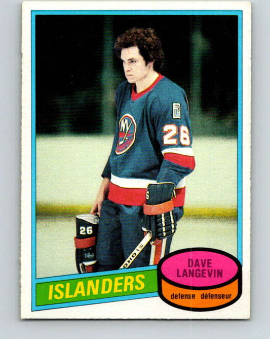 1980-81 O-Pee-Chee #188 Dave Langevin  RC Rookie New York Islanders  V38893