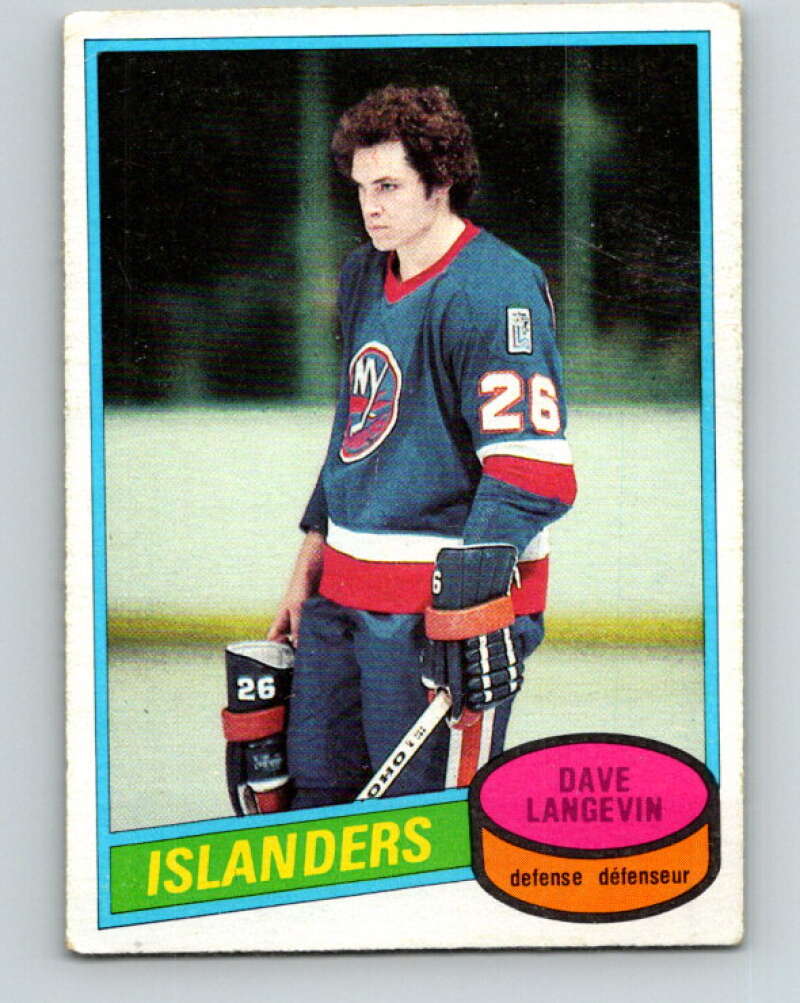 1980-81 O-Pee-Chee #188 Dave Langevin  RC Rookie New York Islanders  V38894