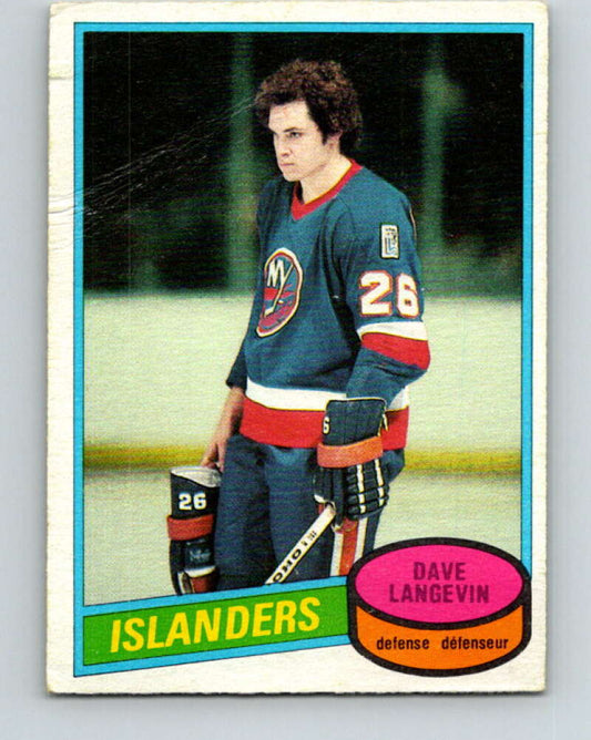 1980-81 O-Pee-Chee #188 Dave Langevin  RC Rookie New York Islanders  V38895