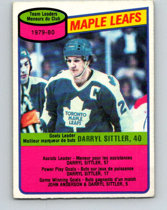 1980-81 O-Pee-Chee #193 Darryl Sittler TL  Toronto Maple Leafs  V38936