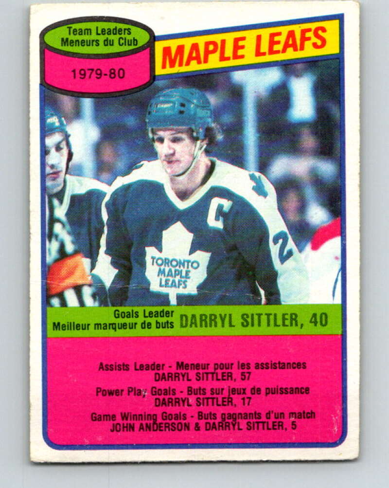 1980-81 O-Pee-Chee #193 Darryl Sittler TL  Toronto Maple Leafs  V38937