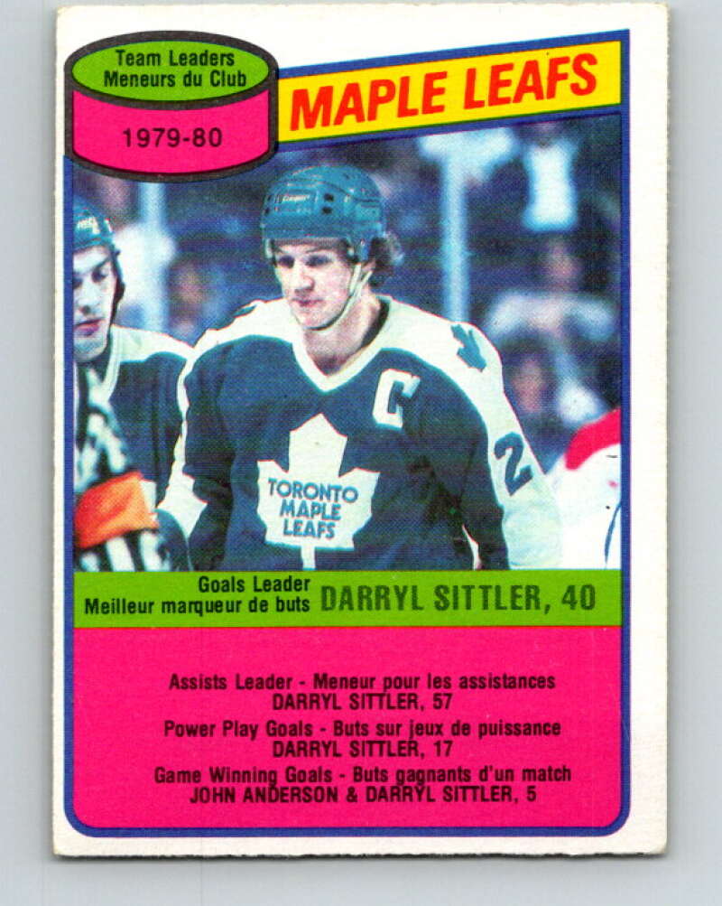 1980-81 O-Pee-Chee #193 Darryl Sittler TL  Toronto Maple Leafs  V38938