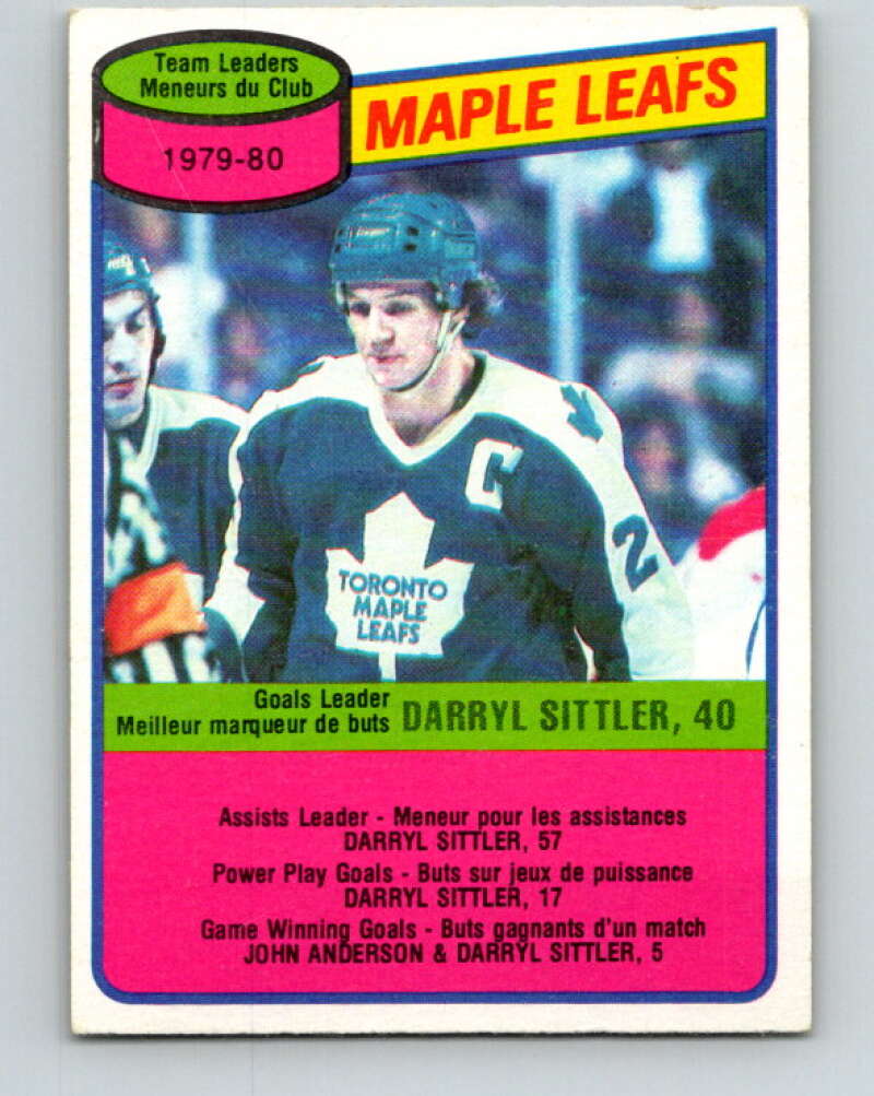 1980-81 O-Pee-Chee #193 Darryl Sittler TL  Toronto Maple Leafs  V38939