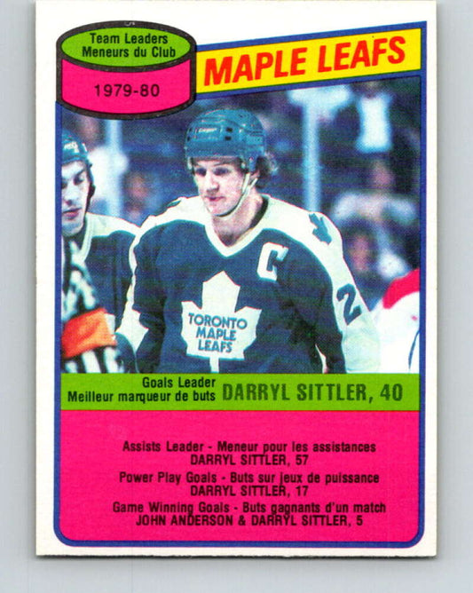 1980-81 O-Pee-Chee #193 Darryl Sittler TL  Toronto Maple Leafs  V38941