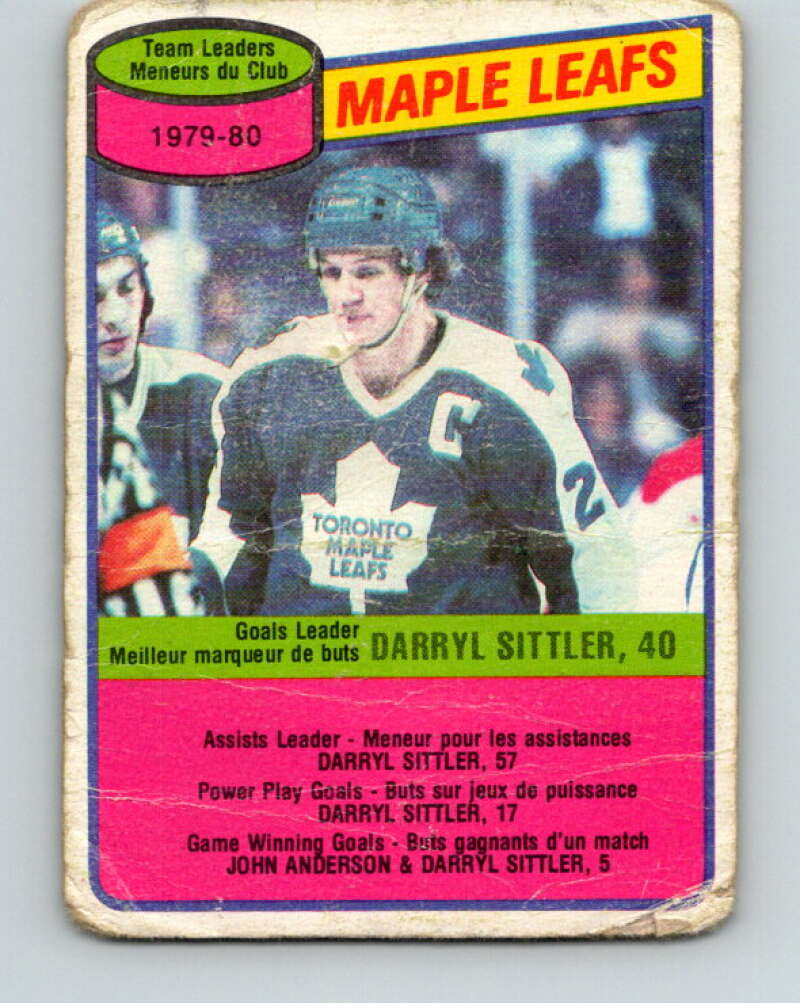 1980-81 O-Pee-Chee #193 Darryl Sittler TL  Toronto Maple Leafs  V38945