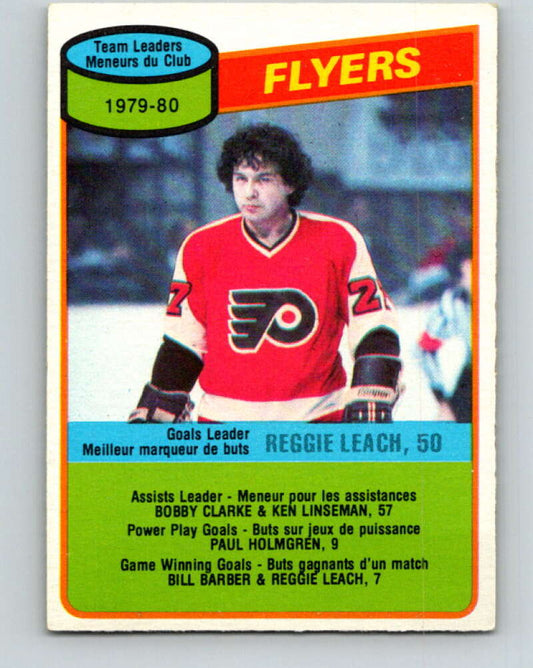 1980-81 O-Pee-Chee #249 Reggie Leach TL  Philadelphia Flyers  V39607