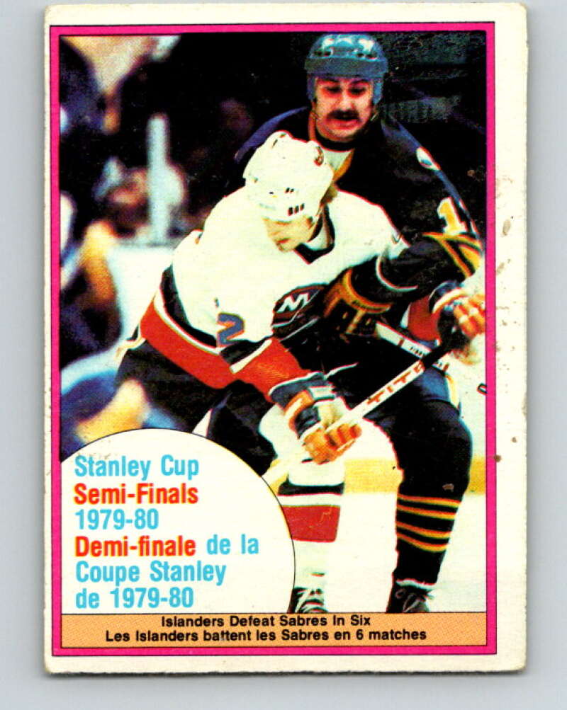 1980-81 O-Pee-Chee #262 Stanley Cup Semifinals  New York Islanders/Buffalo Sabres  V39722
