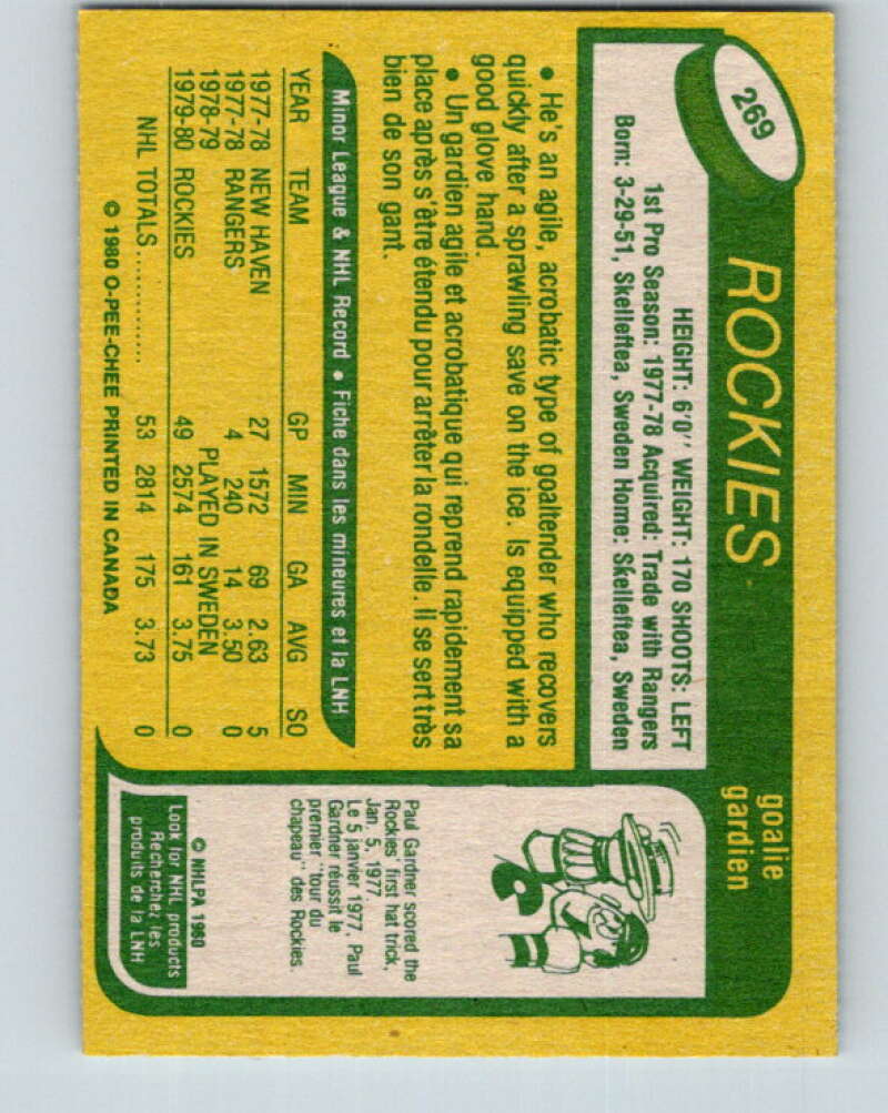1980-81 O-Pee-Chee #269 Hardy Astrom  RC Rookie Colorado Rockies  V39795
