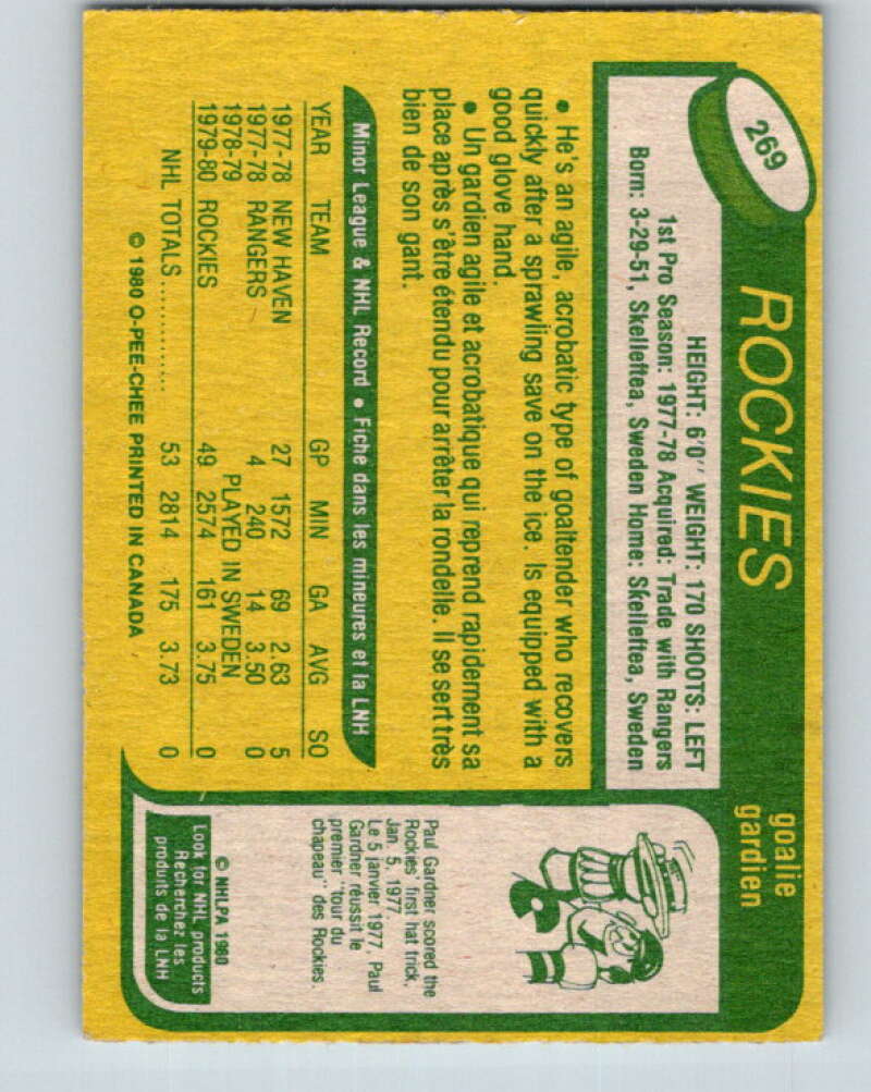 1980-81 O-Pee-Chee #269 Hardy Astrom  RC Rookie Colorado Rockies  V39798