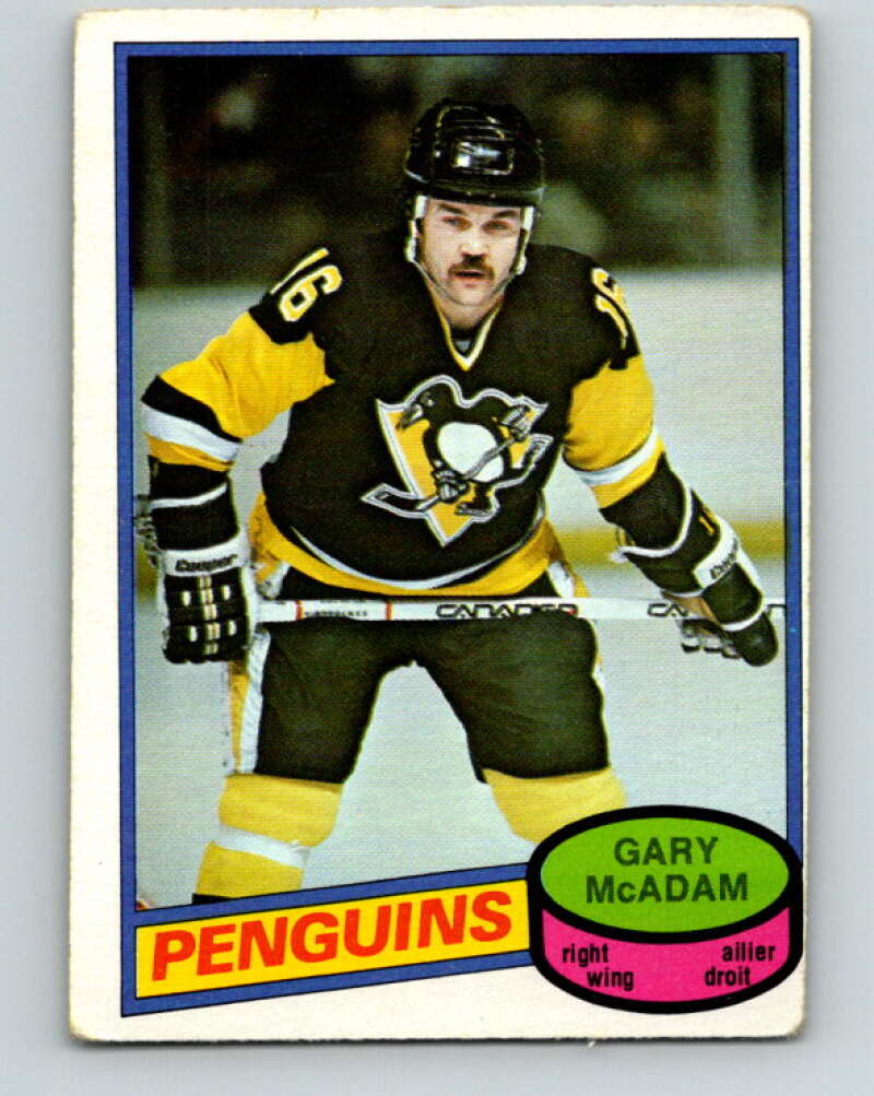 1980-81 O-Pee-Chee #288 Gary McAdam  Pittsburgh Penguins  V39988