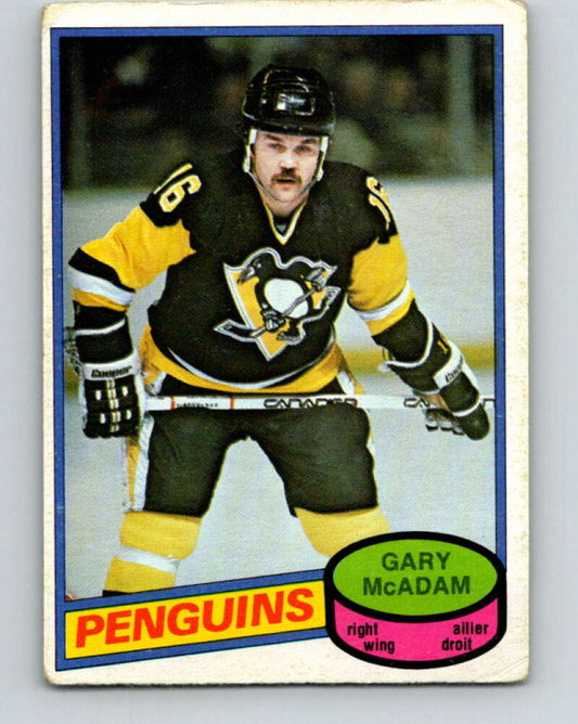 1980-81 O-Pee-Chee #288 Gary McAdam  Pittsburgh Penguins  V39992