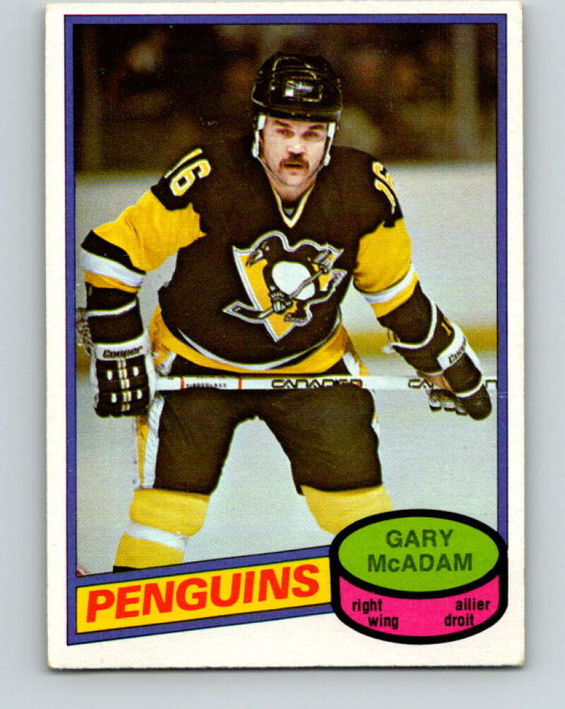 1980-81 O-Pee-Chee #288 Gary McAdam  Pittsburgh Penguins  V39994