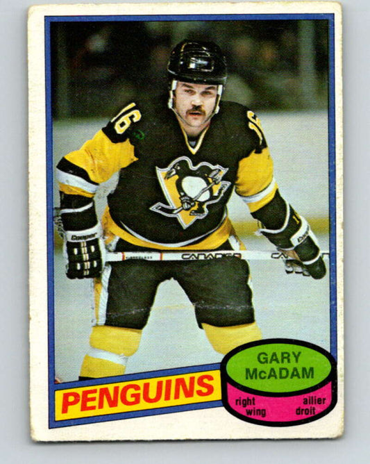 1980-81 O-Pee-Chee #288 Gary McAdam  Pittsburgh Penguins  V39995