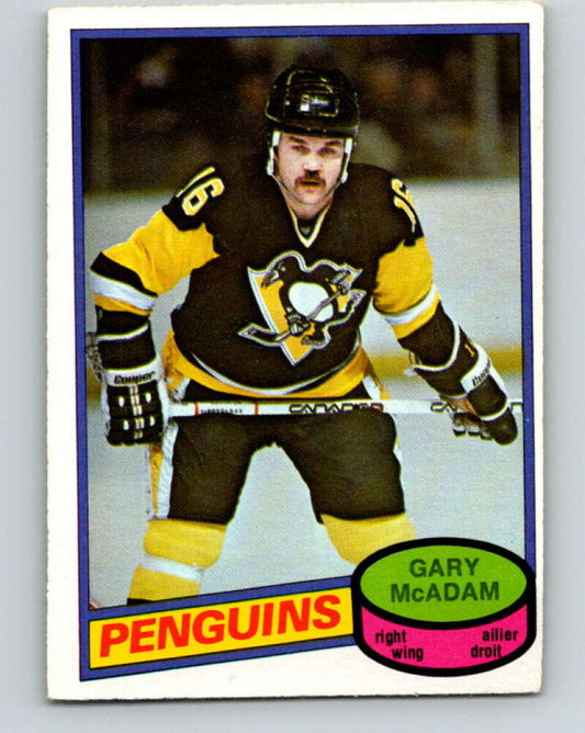 1980-81 O-Pee-Chee #288 Gary McAdam  Pittsburgh Penguins  V40000