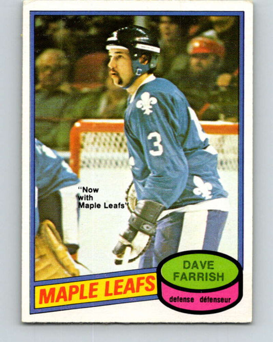 1980-81 O-Pee-Chee #311 Dave Farrish  Toronto Maple Leafs  V40243