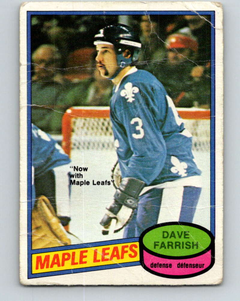 1980-81 O-Pee-Chee #311 Dave Farrish  Toronto Maple Leafs  V40245