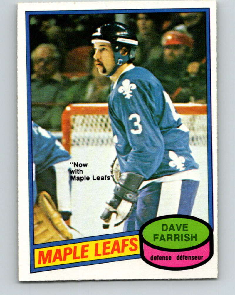 1980-81 O-Pee-Chee #311 Dave Farrish  Toronto Maple Leafs  V40251